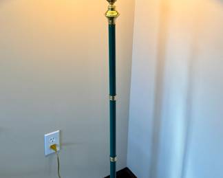Green and Brass Floor Lamp 
