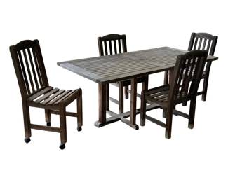 (5pc) VINTAGE SMITH & HAWKEN TEAKWOOD OUTDOOR DINING SET
