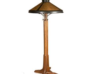 ARTS & CRAFTS MISSION STYLE MICA SHADE STANDING FLOOR LAMP
