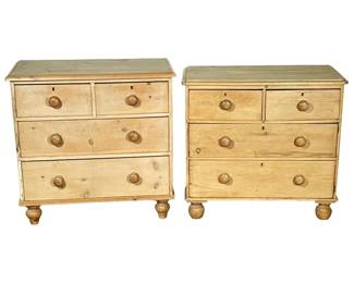 NEAR PAIR LIGHT PINE RUSTIC COUNTRY SIDE TABLE CABINETS
