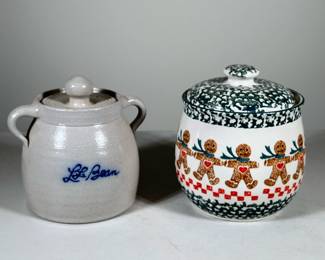 (2pc) Gingerbread Cookie Jar And LL Bean Bean Pot

