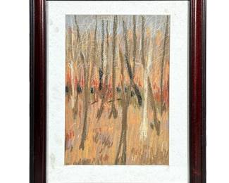 STYLE OF TOM THOMSON FRAMED PASTEL

