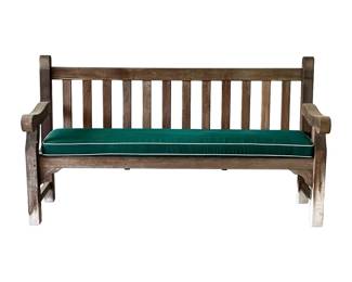 TEAK OUTDOOR BENCH, PROBABLY SMITH & HAWKEN
