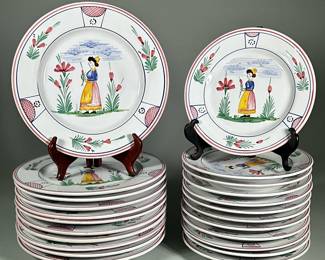 (23pc) CAMPAGNOLA SBERNA DERUTA ITALIAN CERAMIC PLATES

