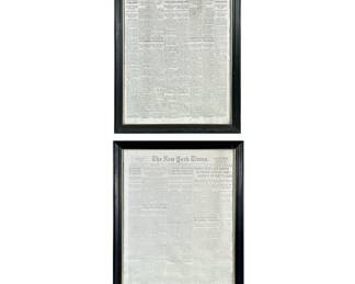 (2pc) VINTAGE NEW YORK TIMES FRONT PAGES

