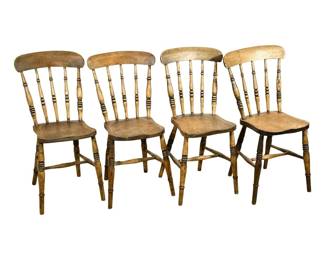(4pc) Country Kitchen Windsor Vintage Chairs
