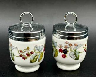 (2) Royal Worcester Lavinia King Size Egg Coddler & Lid
