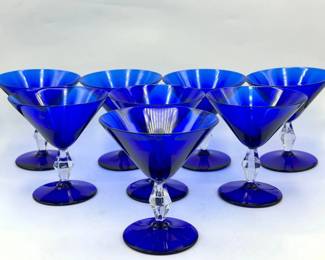 (8) Cobalt Cocktail Glasses-UV Reactive
