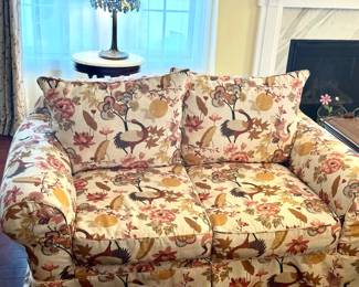 Crane Print Loveseat
