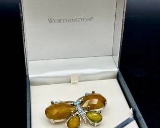 Austrian Crystals Worthington Butterfly Pin
