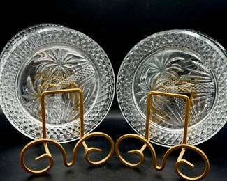 (7) Godinger Shannon Crystal "South Beach Palm" plates
