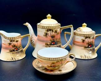 Antique Nippon Hand Painted Tea Set
