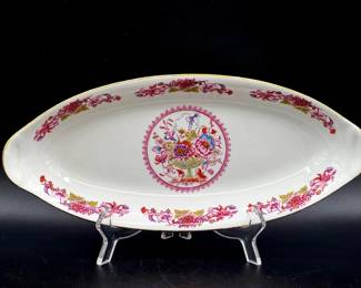 vintage French porcelain dish by Couleuvre Ligne Limoise Serving Dish
