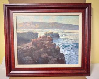 James O’Neil 1980 Seascape Oil Painting, Signed & Framed
