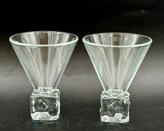 (2) DiSaronno Melting Ice Cube Base Martini Cocktail Glass
