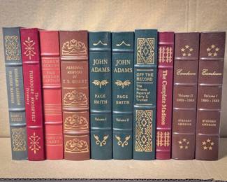 (10) Library of the Presidents Leather Bound Books – Grant, Adams, Madison, Eisenhower

