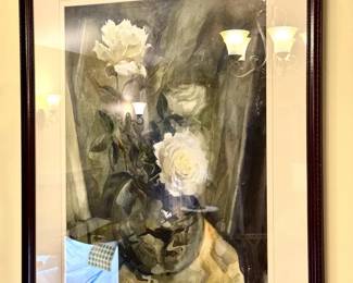 Unsigned White Rose Watercolor
