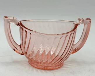 Imperial Glass Twisted Optic Depression Sugar Bowl
