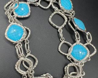 18K Gold & Sterling Silver Gemstone Bracelet
