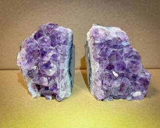 (2) Amethyst Bookends
