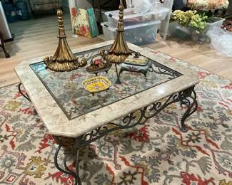 marble and glass coffee table