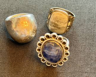 Rings, including sterling (L) and Blarney stone castle (upper R)