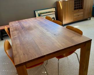 Crate and Barrel Terra 90" Warm Brown solid oak