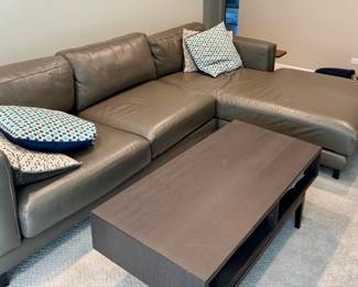 Room & Board leather sectional 