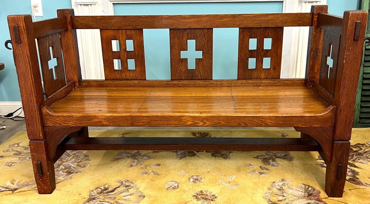 Mission style bench