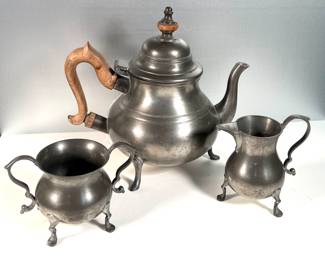 Vintage Kirk Stieff Williamsburg pewter teaset