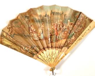 Chromolithograph paper fan