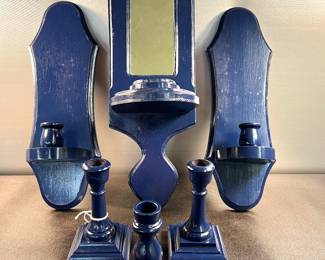 Painted candlesticks and sconces