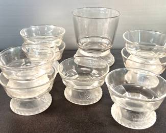 Lion pattern EAPG bowls, tumbler