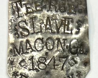 Macon Georgia slave tag 1847
