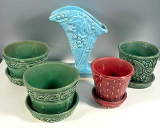 McCoy Pottery fan vase and planters