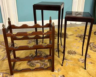 Wine rack, occasional tables