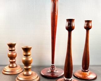 Wooden candlesticks