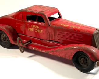 Siren Fire Chief car by Marx. 1930's