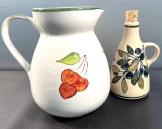 Porcelain pitcher and cruet
