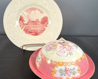 Minton muffin dish, Wedgewood commemorative plate