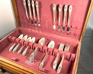 1847 Rogers Bros silverplate luncheon set in "First Love" pattern
