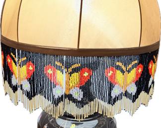Campagnolo Arteluce Bassano signed ceramic lamp with beaded fringe
