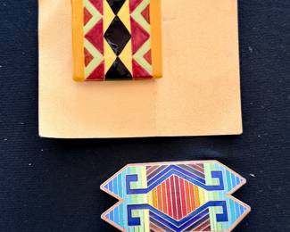 Vintage brooches/pins including Judy Chicago pin from the "Birth Project"