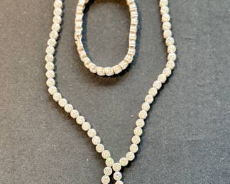 "Tennis" bracelet and necklace