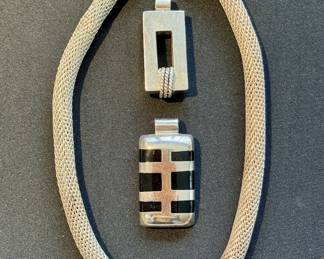 Sterling silver choker necklace and pendants