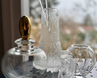 Iitalla Finland martini shaker and stirrers with art glass