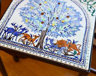 "Tree of Life" ceramic tile side table