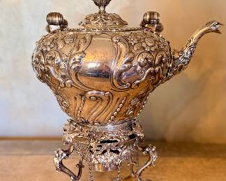Antique Sterling Tea Kettle on Stand