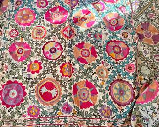 Large Suzani lined bedcovering