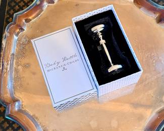 MacKenzie Child's baby rattle, new in box